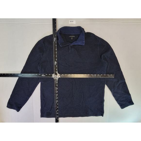 Banana Republic Men's Navy Blue Quarter Snap Collar Sweater Size M - Picture 2 of 5